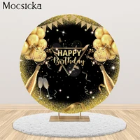 mocsicka happy birthday round photography backdrops child portrait balloon champagne decoration props adult party background