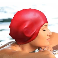 ear protection caps unisex long hair waterproof and comfortable silicone swimming cap