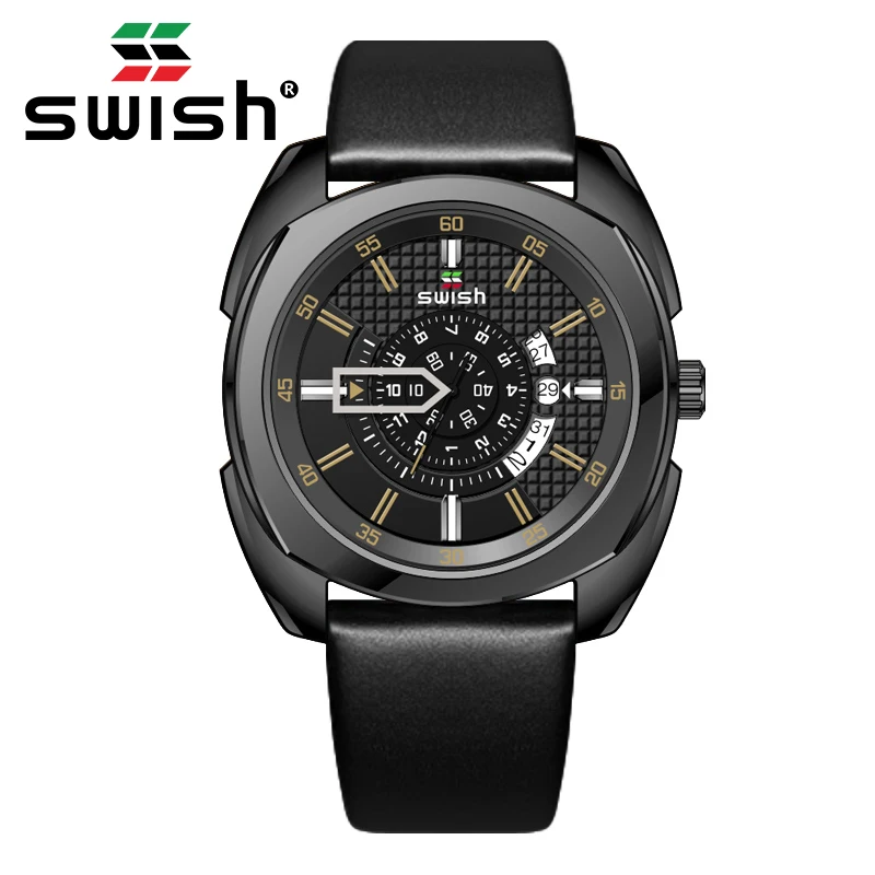 Часы наручные SWISH Мужские кварцевые роскошные брендовые водонепроницаемые