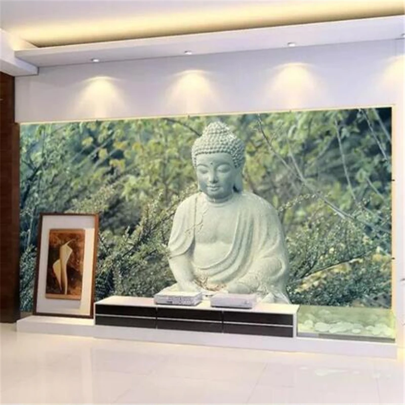Пользовательские настенные 3D обои Тайланд красивый бамбуковый лес Будда