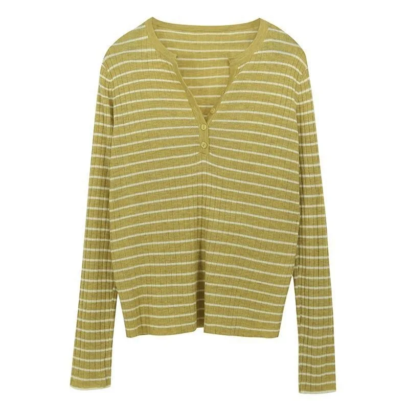 Повседневная Женская футболка с длинным рукавом в Корейском стиле приталенная