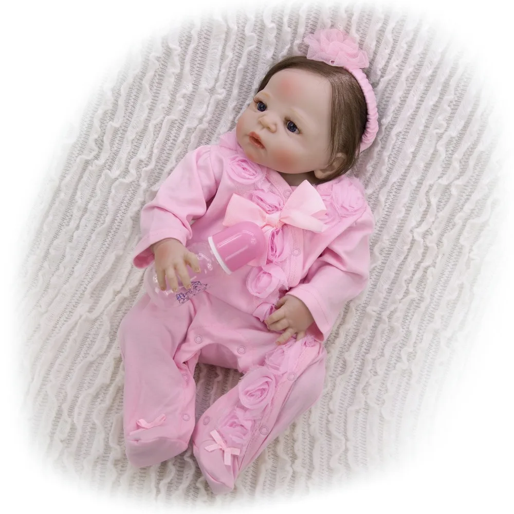 Коричневые/голубые глаза для 55-57 см Кукла реборн гладкие укорененные волосы