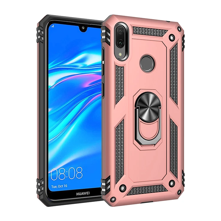 Для huawei Honor 8A роскошный противоударный чехол держатель стенд с металлическим кольцом Чехол Мягкий бампер гибрид чехол для huawei Honor 8a capa