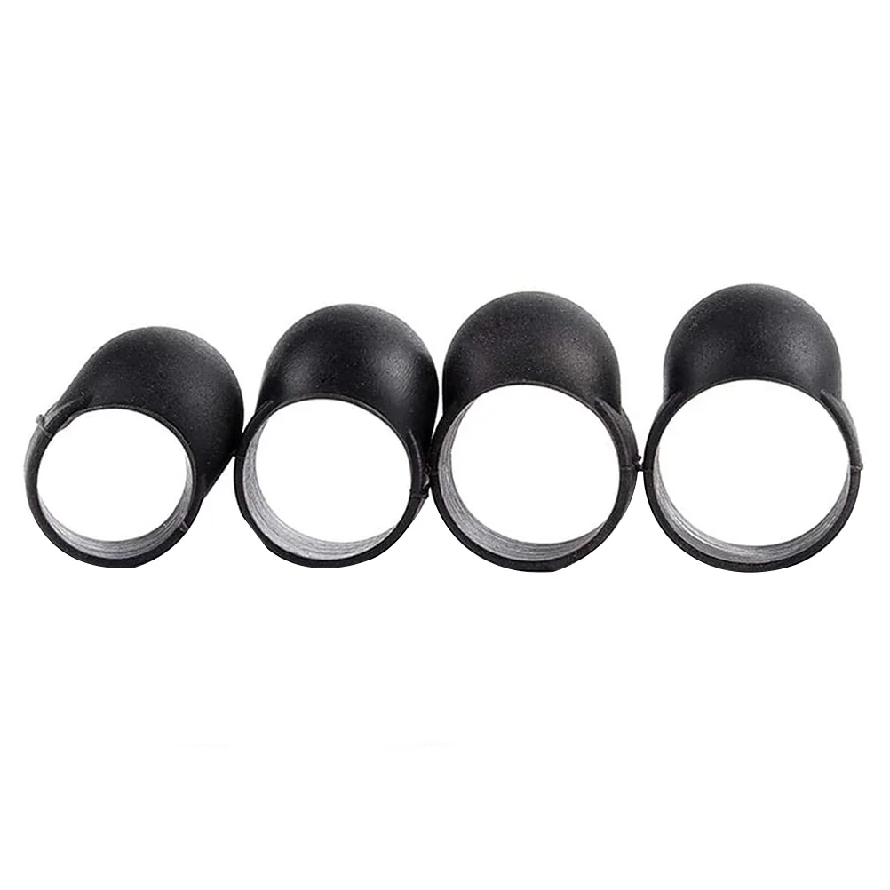 

4Pcs Drum Practicing Finger Protector Silicone Rubber Knocking for Drum (Black)