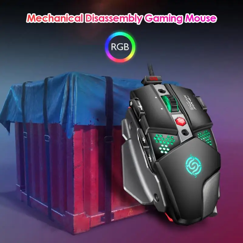 

2021 New For PC Laptop Gamers Driver-free Gaming Mouse 8 Button USB Wired RGB Metal Mouse Ergonomically Designed Comfortable Hot