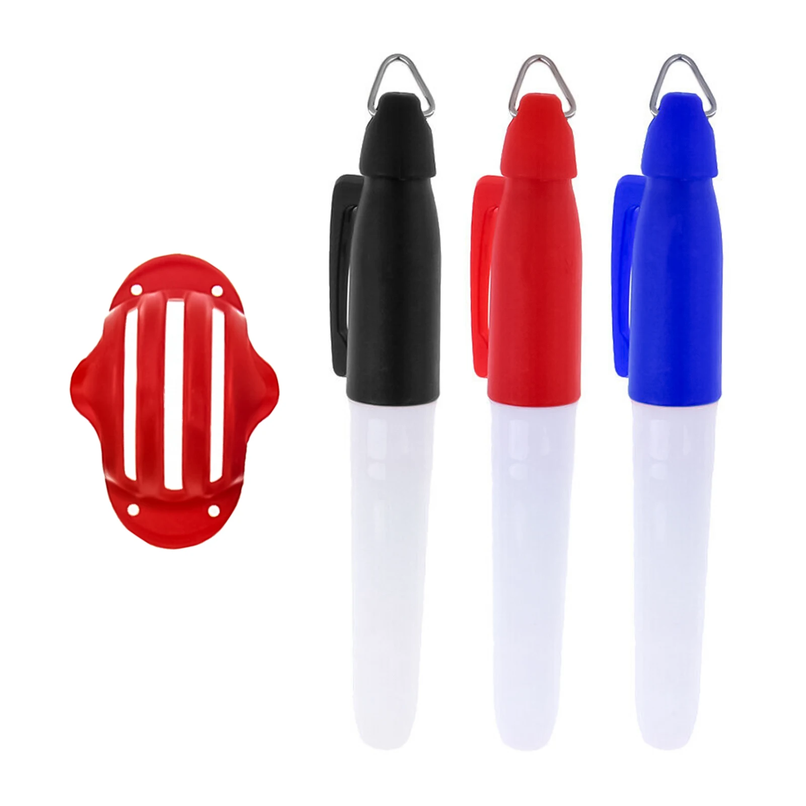 

4pcs Golf Ball Triple Track 3 Line Marker Stencil Erc Chrome Golf Line Marker Golf Training Template Alignment Marks Tool