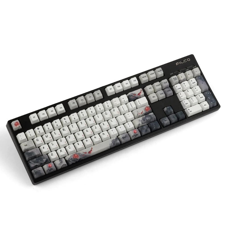 

108 Keys 5 Sides Dye-Sublimation OEM PBT Keycaps Lucky Koi Nobori Carp Mechanical Keyboard Keycaps Cap 96BA
