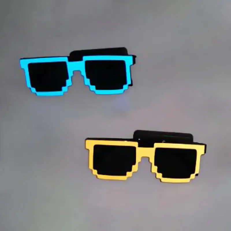 

Light Glasses Three Light Modes Cool Mosaic Luminous Glasses Party Gifts Mosaic Sunglasses Trick Festival Party