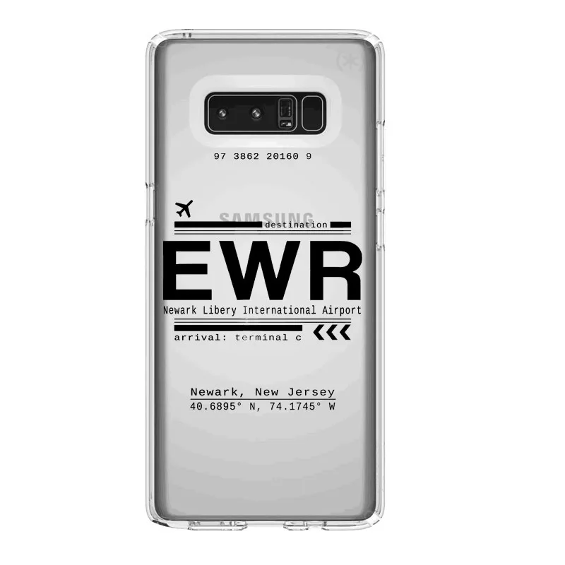 Чехол с кодовыми буквами для портов по всему миру SamsungA50 Note 10 Pro чехол в аэропорту