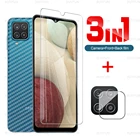 Для Samsung Galaxy A12 6,5 ''задняя пленка из углеродного волокна + Переднее закалённое Защитное стекло для Samsung A52 A72 A32 A42 4G 5G M12 защита для объектива защитная пленка