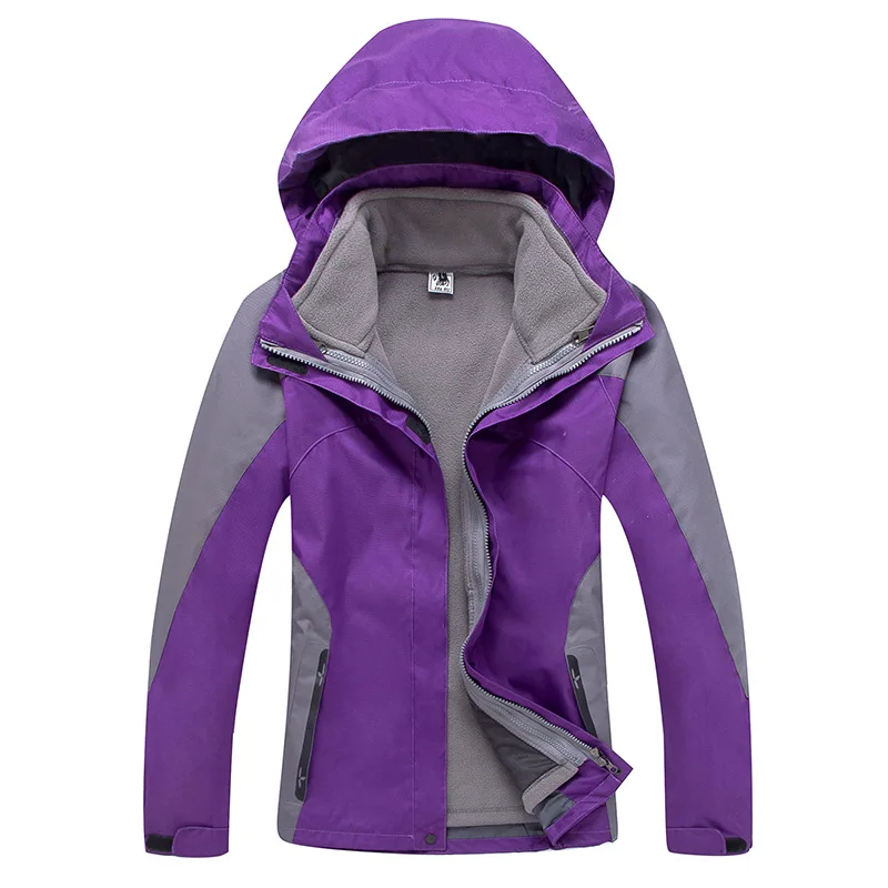 

Winter Outdoor Ski Camping Three-in-One Raincoat Jacket Wind-Resistant Waterproof Warm WOMEN'S Raincoat Jacket