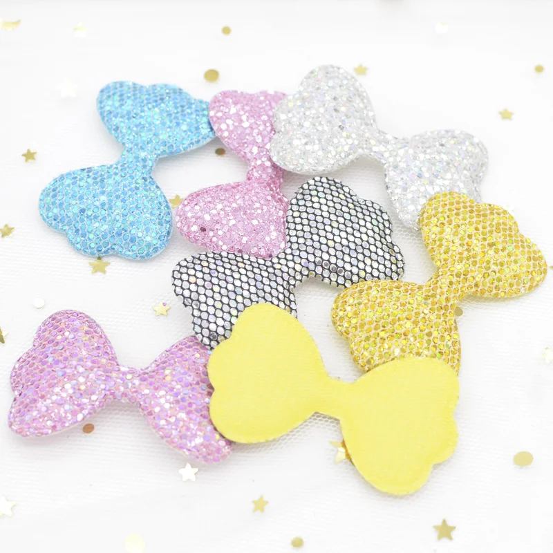 12 штук 55 мм блестящих цветных пайеток с подушечками, нашивки бабочки для украшения детских шапок, заколок и аксессуаров для волос G28.
