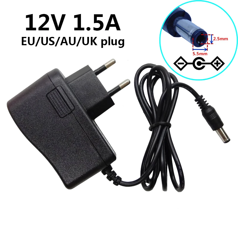 12 V 1.5A 1500mA AC 100V 240V DC вольт адаптер Питание 12V1.5A универсальное зарядное устройство