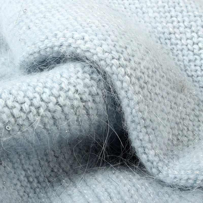 

VISROVER 11 Colorway Rabbit Cashmere Woman Winter Hat With Lurex Sequin Autumn Cashmere Bonnet With Pompom Woman Warm Skullies