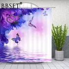 Занавеска для душа с бабочками, фиолетовые насекомые, животные, цветочные крылья, узор мечты, водонепроницаемая, разные размеры, Cortina De Bano, декор для ванной комнаты
