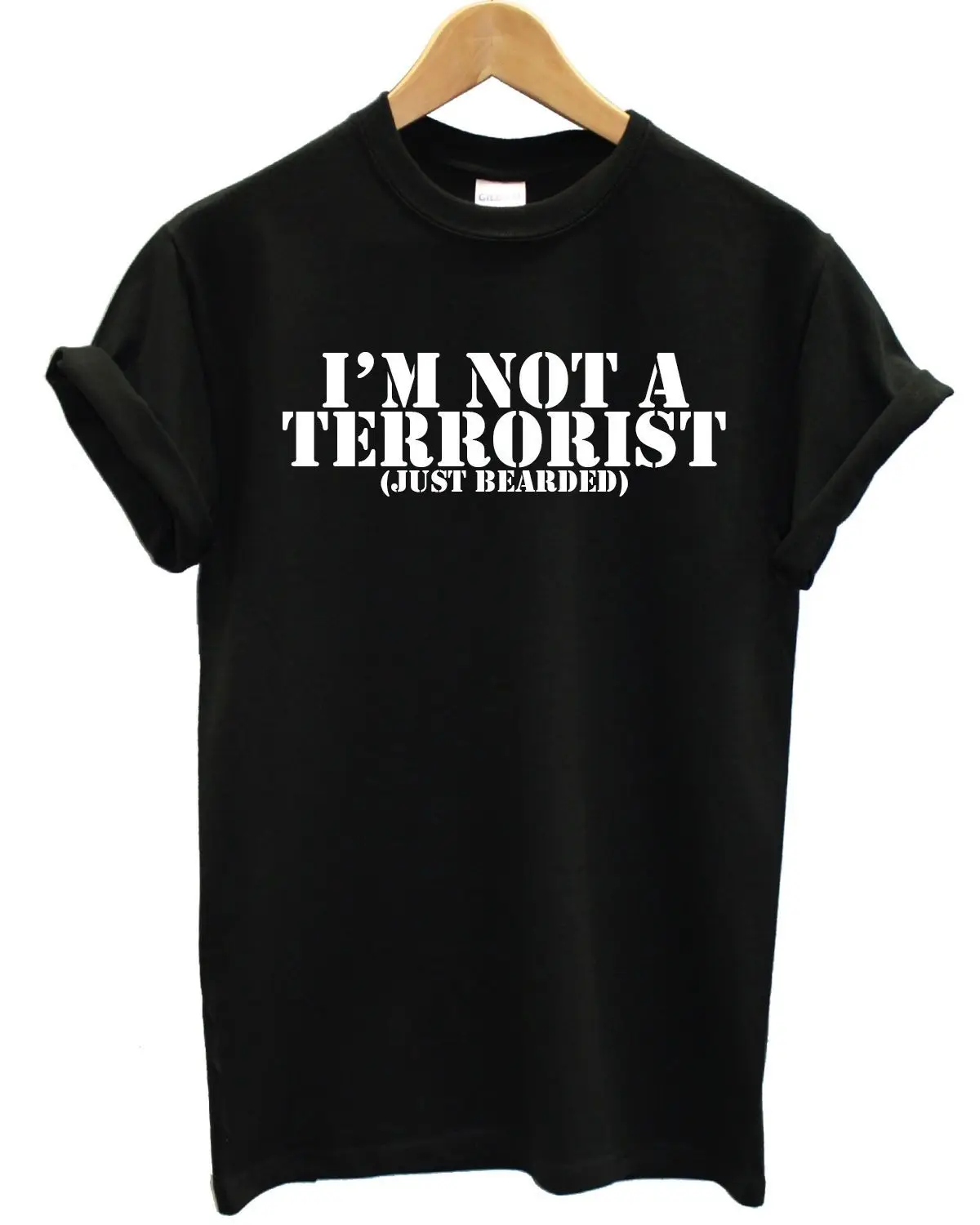 I'm Not A Terror Just Bearded футболка забавная Movember Усы Борода Мужская модная Стильная
