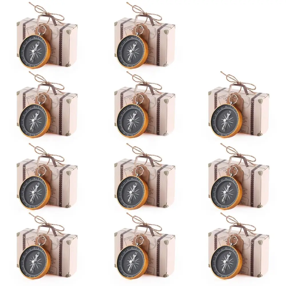 50 штук свадебный подарок карфт бумажный компас с ярлыком конфетная Подарочная