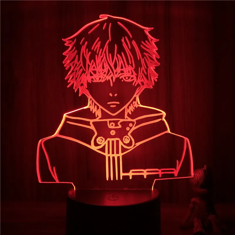 3d-лампа с рисунком аниме Токийский Гуль Кен канеки светодиодный ночсветильник