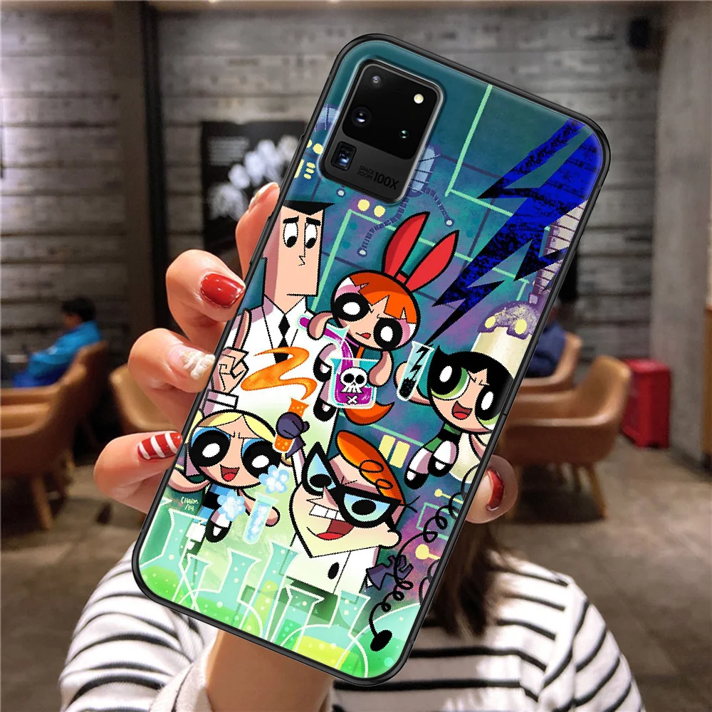 

Cartoon PowerpuffS Girls Phone case For Samsung Galaxy Note 4 8 9 10 20 S8 S9 S10 S10E S20 Plus UITRA Ultra black silicone