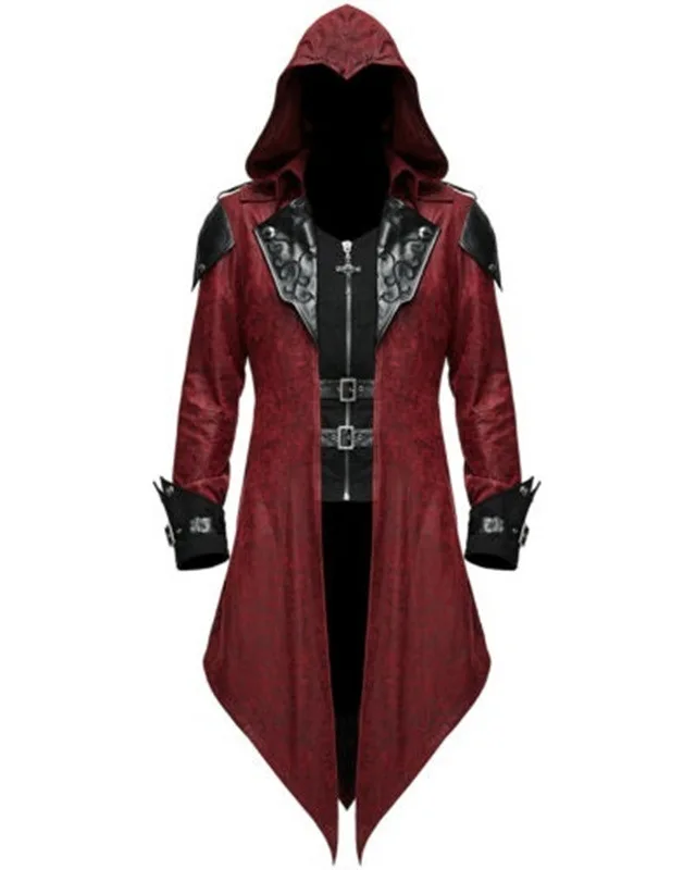 Хэллоуин средневековый костюм для мужчин размера плюс Ретро винтажный плащ