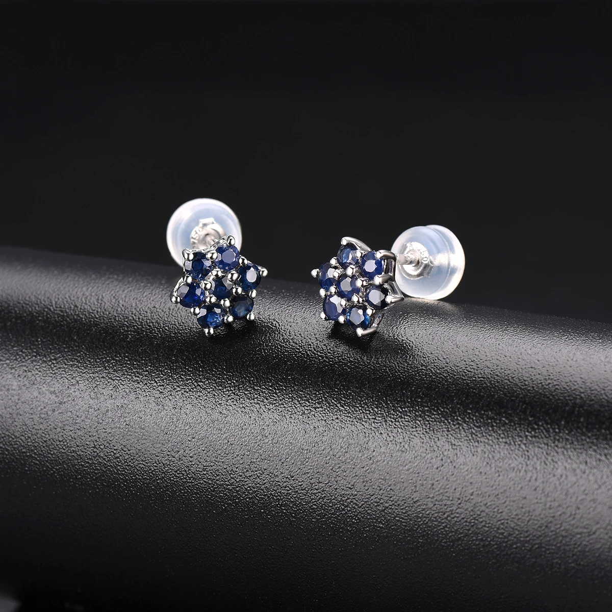 Женские серьги гвоздики с натуральным сапфиром 750 карат|stud earrings|earrings forearrings for women |