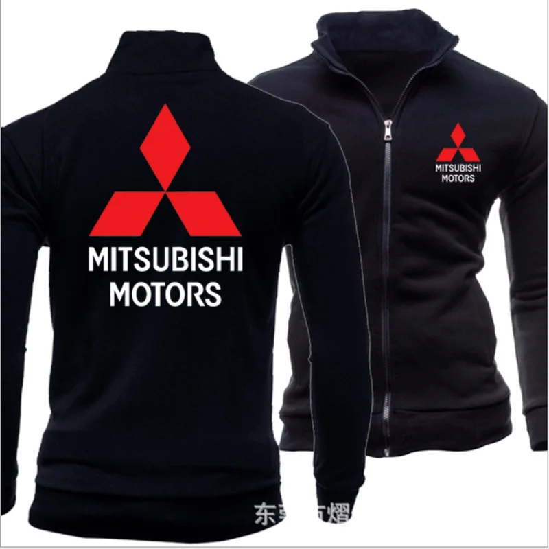 

2020 new print autumn men's Mitsubishi logo hoodless Sweatshirt Street jacket sportswear Pullover