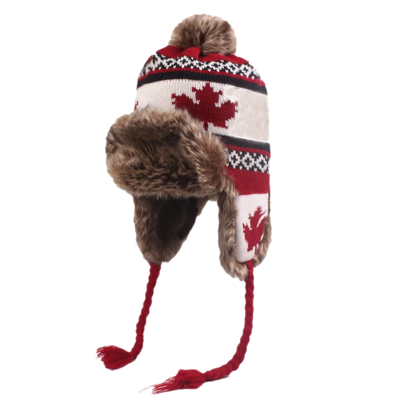 Maple Leaves Earmuffs Cap Lei Feng Hat Outdoors Knitting Wool | Аксессуары для одежды