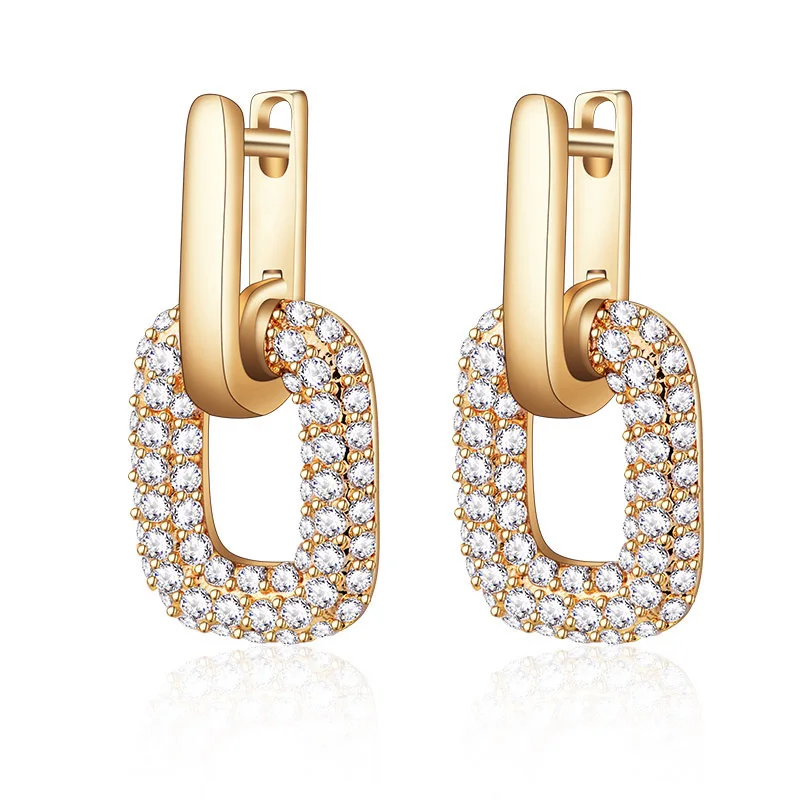 Gold MAIKALE Роскошные AAA серьги с цирконием кубической огранки для женщин золото серебро Цвет Круглый Круг Серьги Корейская мода Ювелирные изделия Подарки - Окраска металла: Gold