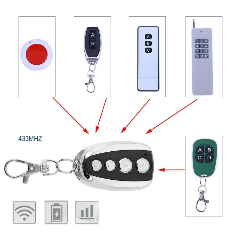 Универсальный 4 канальный беспроводной пульт дистанционного управления 433 МГц