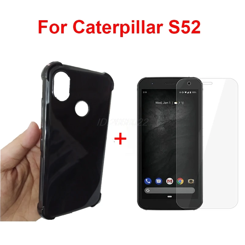 Прозрачный чехол для телефона гусеницы Cat S52 S 52 мягкий черный ТПУ CAT со стеклом