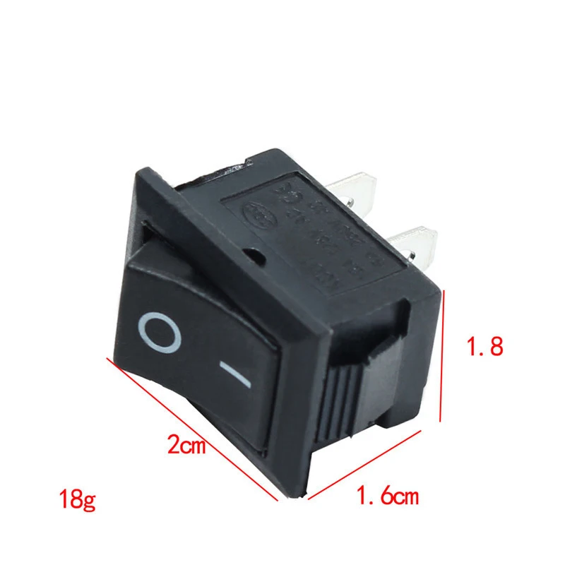 Portable Safety Black Push Button Mini Switch 6A-10A 250V KCD1-101 2Pin Snap-in On/Off Rocker 21*15MM | Обустройство дома
