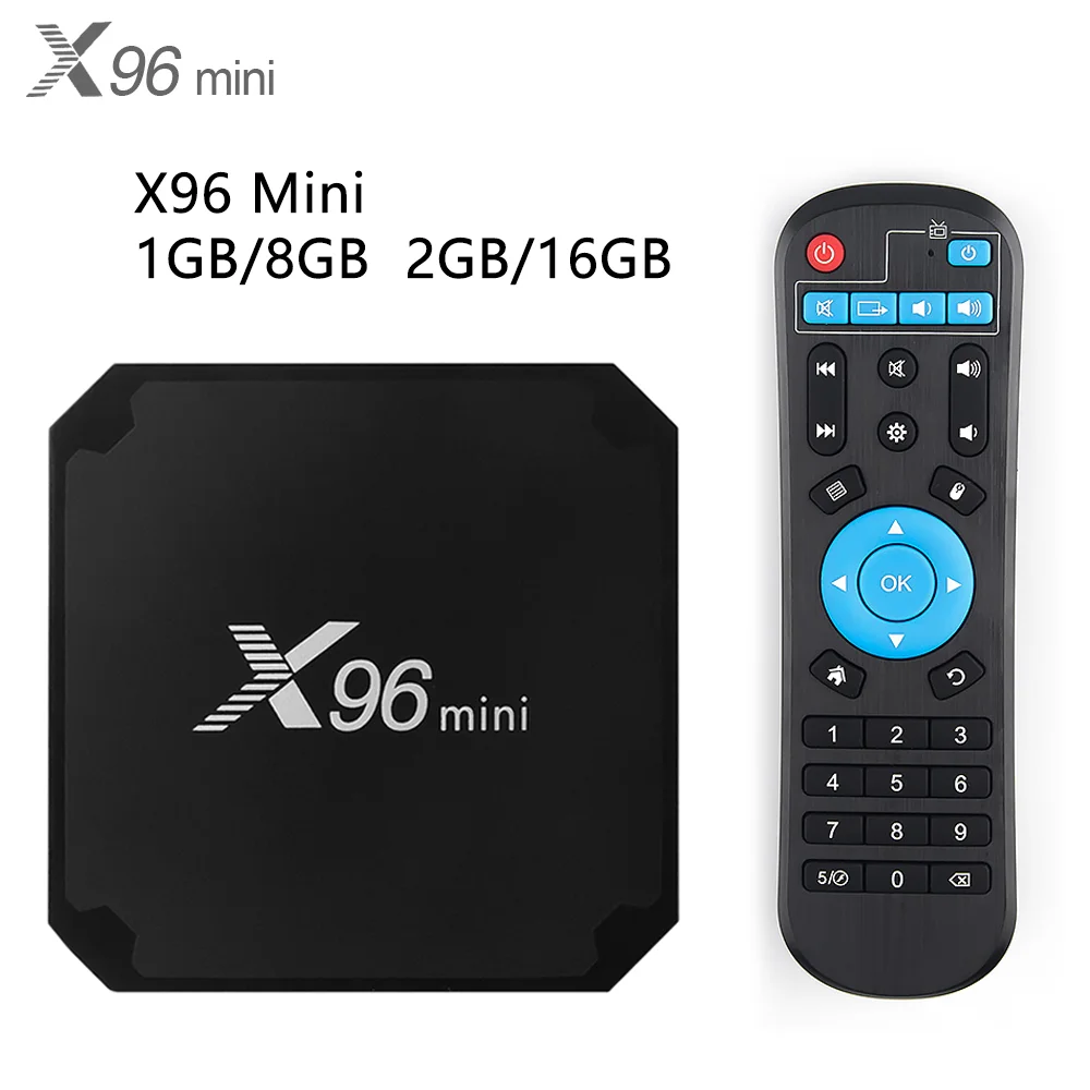 X96 Мини Смарт ТВ коробка Android 7 1 4K Amlogic S905W четырехъядерный Tvbox H.265 WIFI 2 Гб 16 Ram