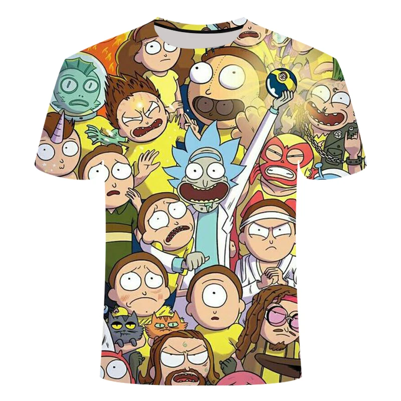 Мужская и женская футболка Rick and Morty с короткими рукавами круглым вырезом в стиле