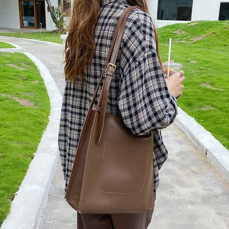 

Retro Crossbody Bag for Women Shoulder Bags Ladies Large Capacity Pocket PU Leather Fashion Women's handbag Totes brown bolsas