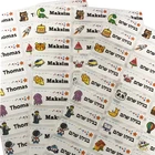 Комплексный узор для мальчиков и девочек, мультяшный узор, персональная наклейка с именем на заказ, транспортная Водонепроницаемая этикетка, альбом для скрапбукинга, школа, sta