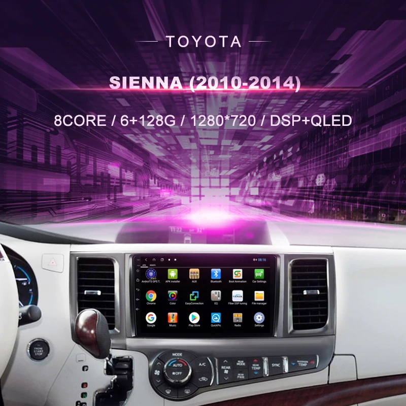 

Car DVD For Toyota Sienna ( 2010-2014) Car Radio Multimedia Video Player Navigation GPS Android 10.0 Double Din