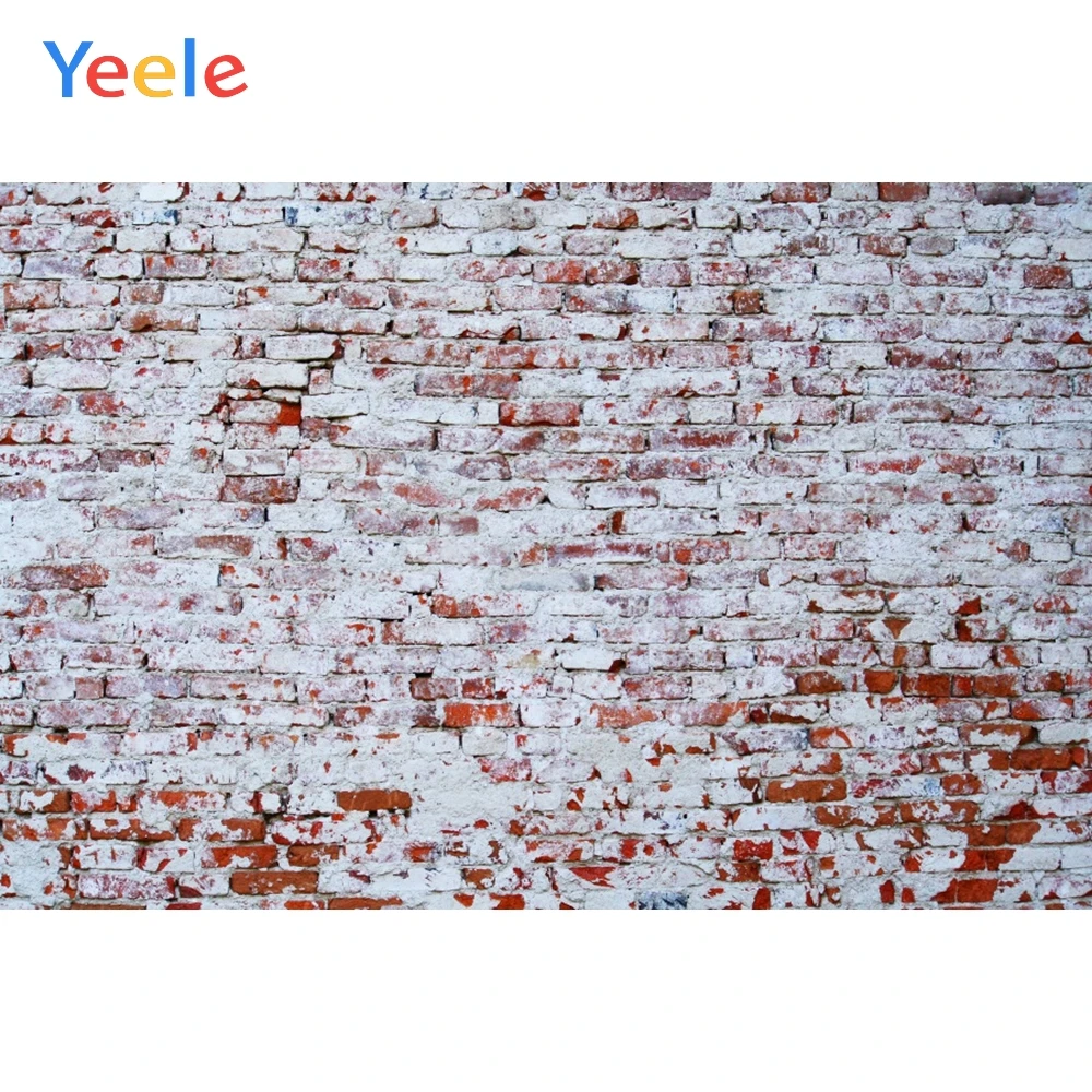 Yeele кирпич красная стена белый старый гранж фотографии фон фотографические
