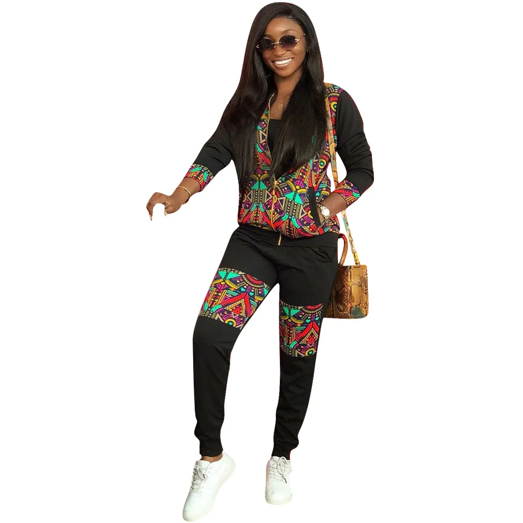 Осенне-зимний женский комплект спортивный костюм с круглым вырезом полный рукав