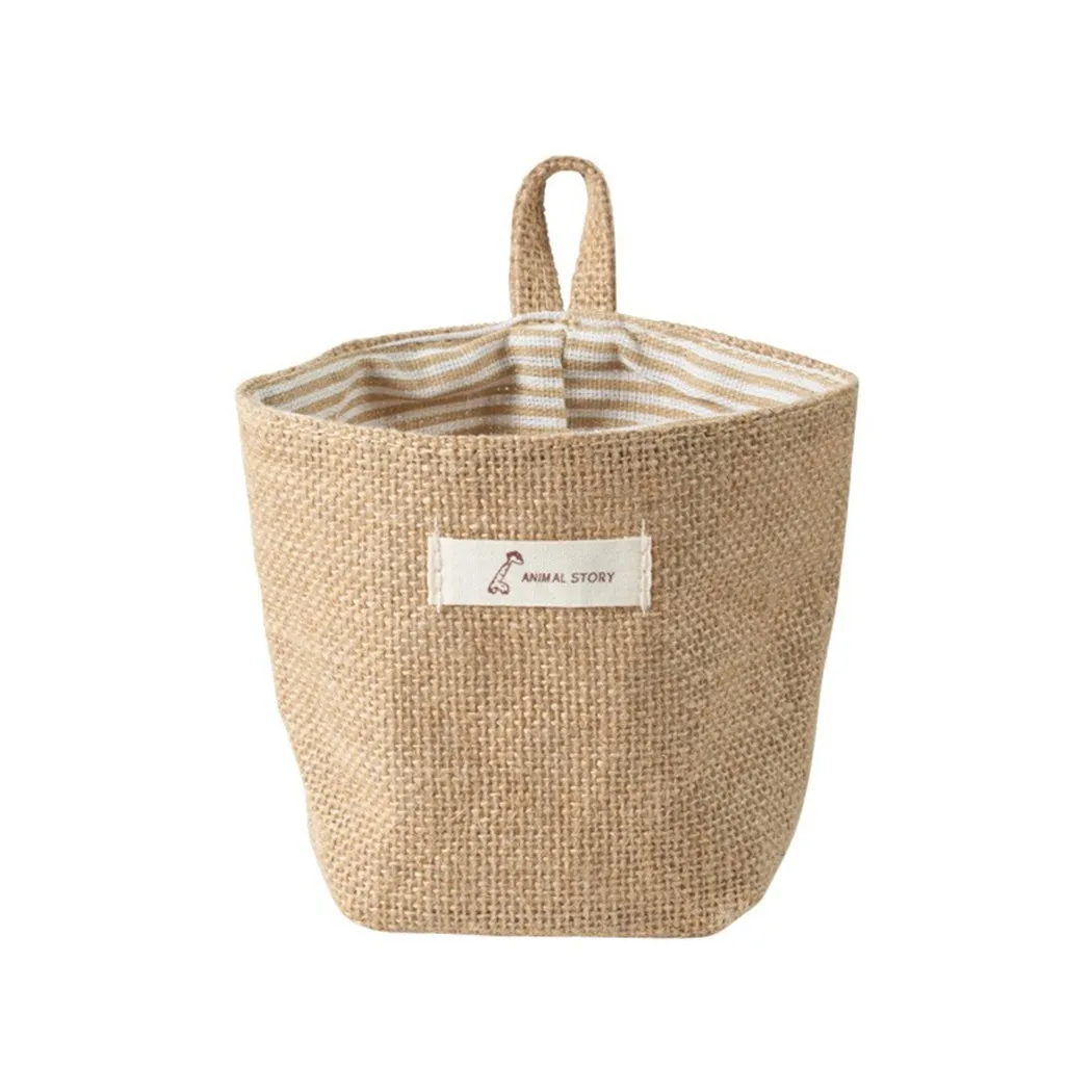 

Japanese-Style Cotton And Linen Storage Bag Hanging Bag Wall Hanging Door Small Bedside Storage Bag Organizer Hanging Bag