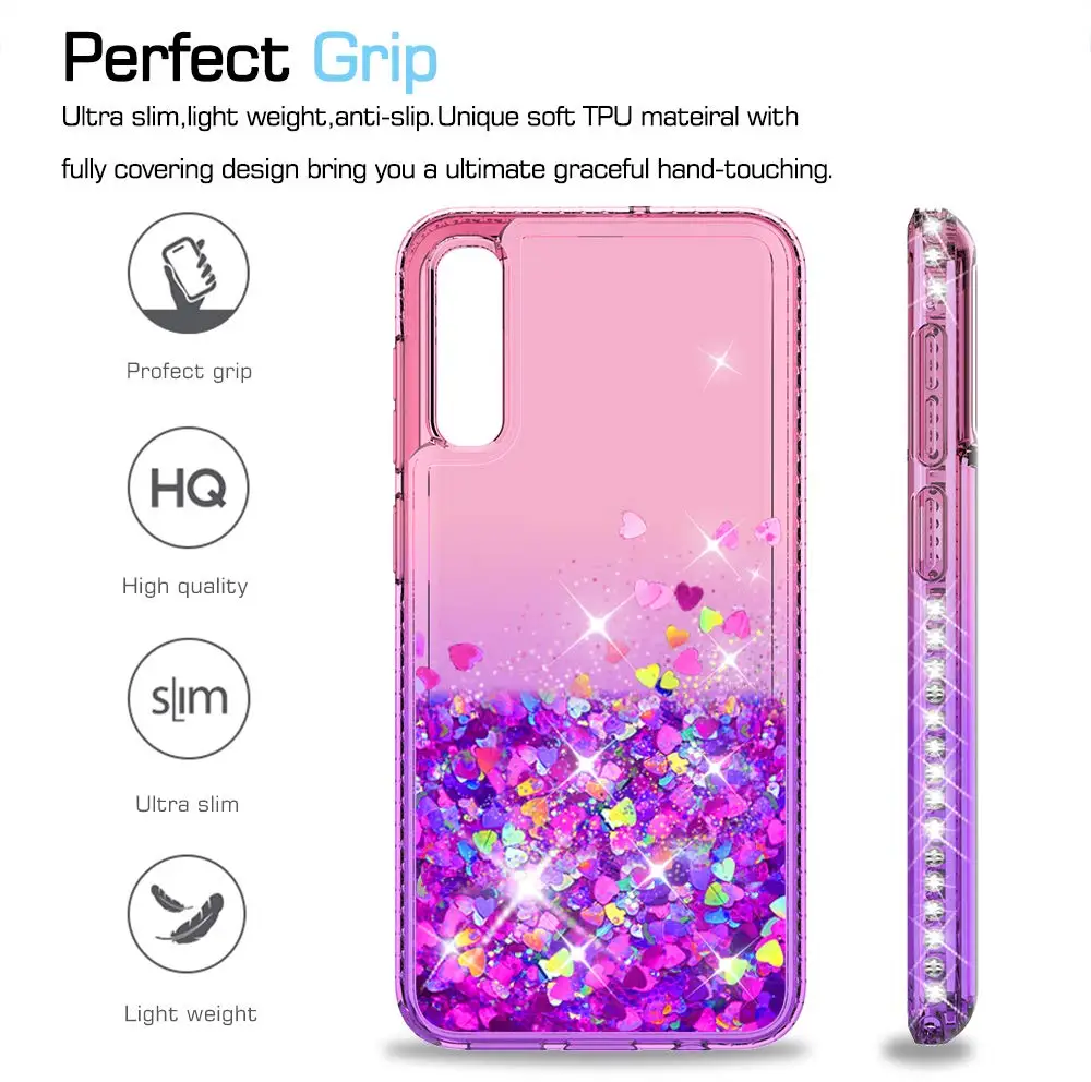 Diamond Glitter Case For Samsung Galaxy A50 A70 A60 A40 A30 A20 A10 A20E Cover Gradient Quicksand Case for Samsung M10 M20 M30