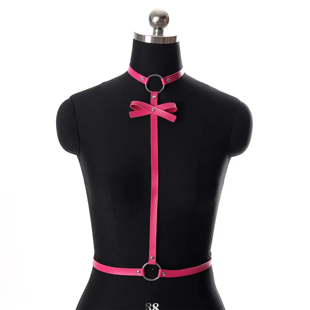 PG0687-rose-red Розовое крыло кожаный пояс для бюстгальтера сексуальное женское белье пастельный Готический Топ подвязки бикини вечерние размера плюс женский ремень клетка - Цвет: PG0687-rose-red