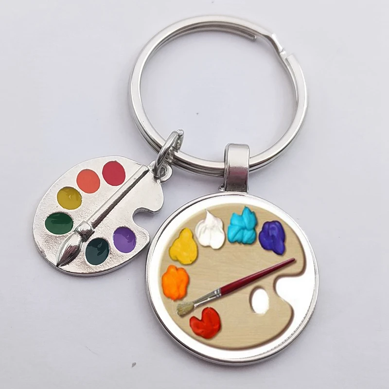 1 палитра кабошон с фото стеклянный брелок подвеска брелок|Брелоки| |