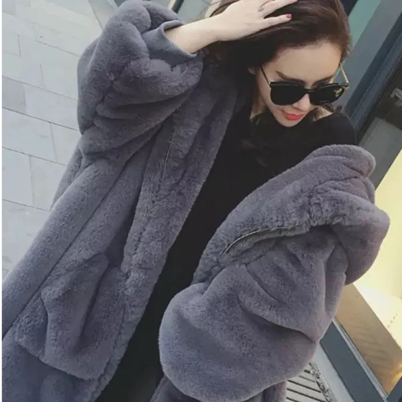 

Gigi Oversized Winter Faux Fur Coat Women Parka Long Warm Faux Fur Jacket Coats Loose Winter Hooded Large Size Coat Outwear