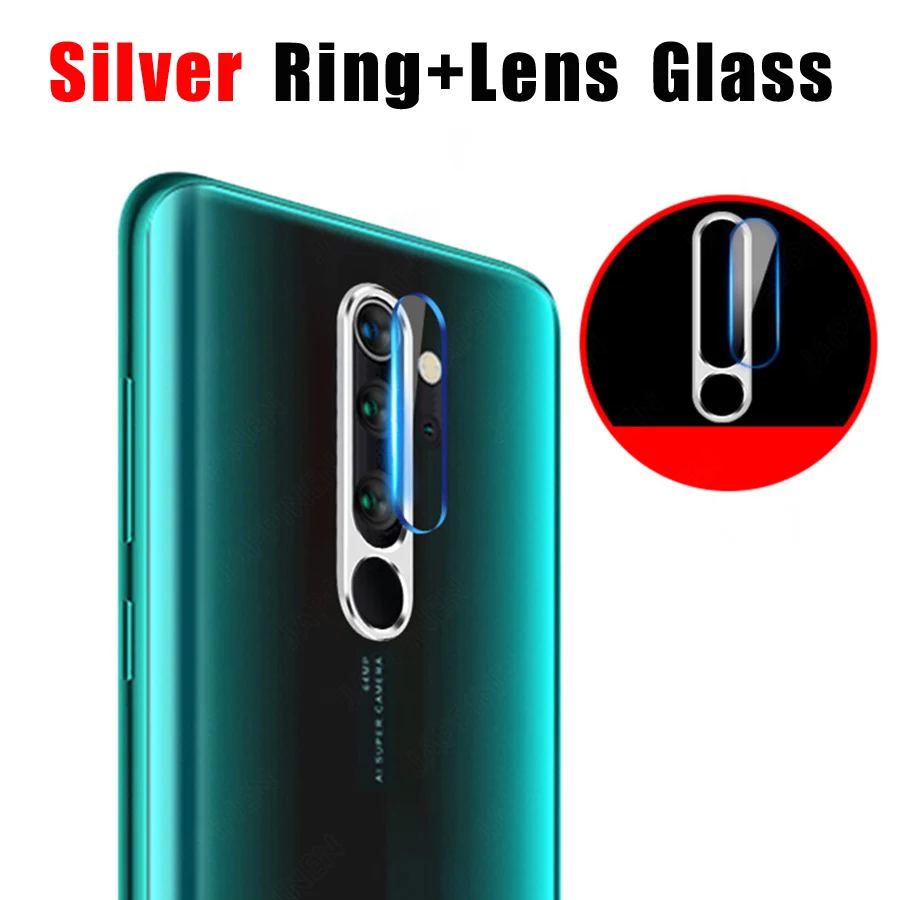 Silver Ring Glass Для Xiaomi Redmi Note 8 7 Pro Чехол на Xaomi Redmi Note 7 Note8 K20 Pro крышка Закаленное стекло Защита для экрана камеры+ бампер кольцо - Цвет: Silver Ring Glass