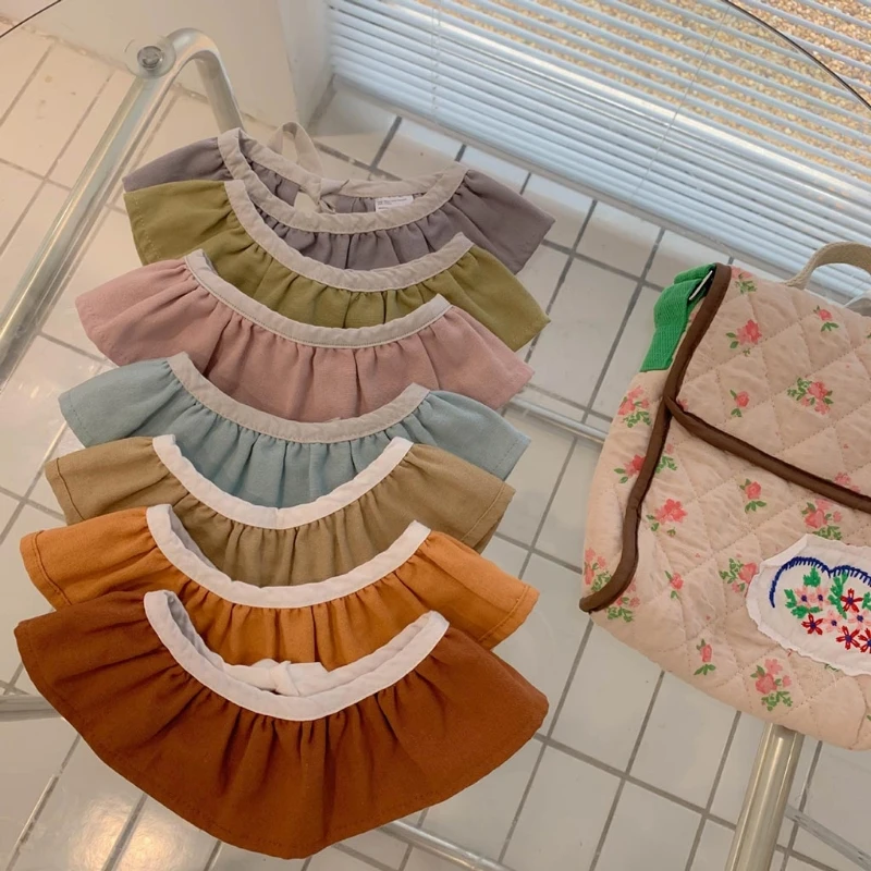 

Baby Feeding Bib Soft Cotton Fake Collar Saliva Towel Drool Burp Cloth Scarf Neckwear Decoration for Infants Toddler Shower