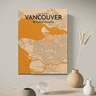 Карта Ванкувера, холст, живопись, плакат, художественная картина, настенное украшение, домашний декор, HD принт, современный стиль