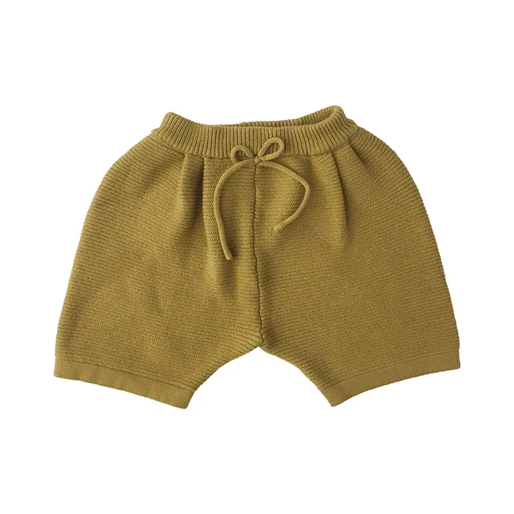 

2021 Spring Autumn Children New Shorts Simple Solid Color Cotton Drawstring Casual Korean Straight Pants for Boys and Girls