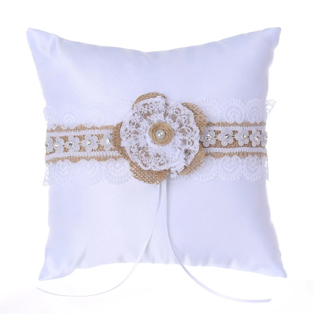 1 шт. кольцо Подушка свадебные принадлежности белое свадебное льняная подушка