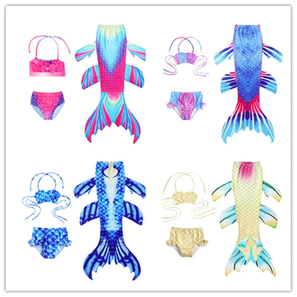 2019 новое летнее платье принцессы с хвостом русалки для девочек комплект бикини