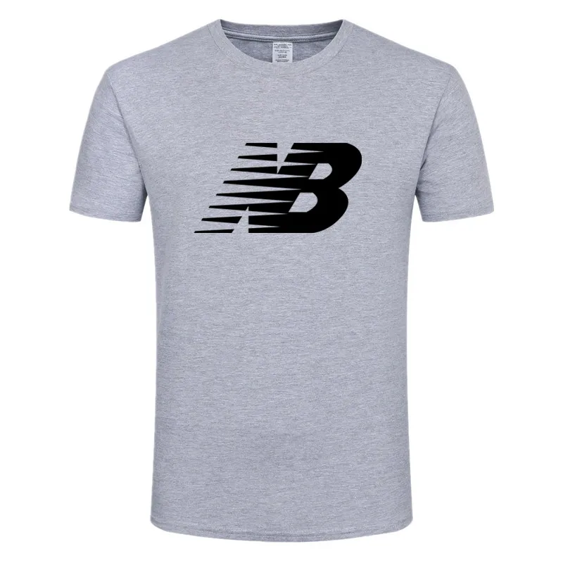 

2021 New Cotton Letter NB Printed T-Shirt Men's Casual Fashion Loose Breathable Solid Color T-Shirt O-Neck Short Sleeve Top